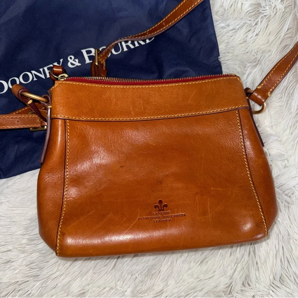 Dooney & Bourke Genuine Florentine Vacchetta Leather Crossbody - Picture 2 of 8